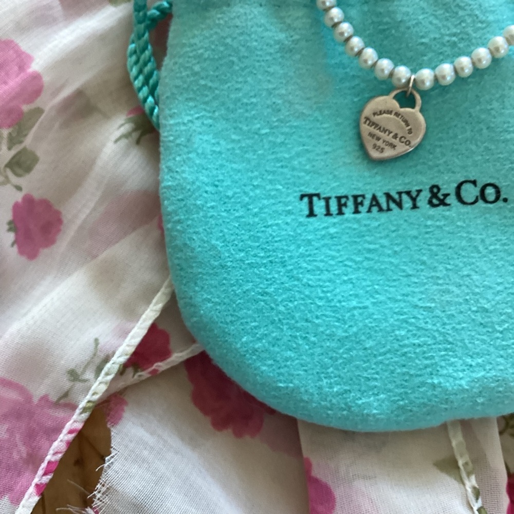 Tiffany heart charm on a Pearl Bracelet